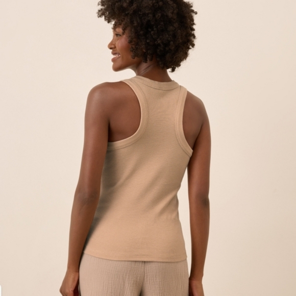 Pact Organic Perfect Rib Racerback Tank In Brown - Picture 7 of 8